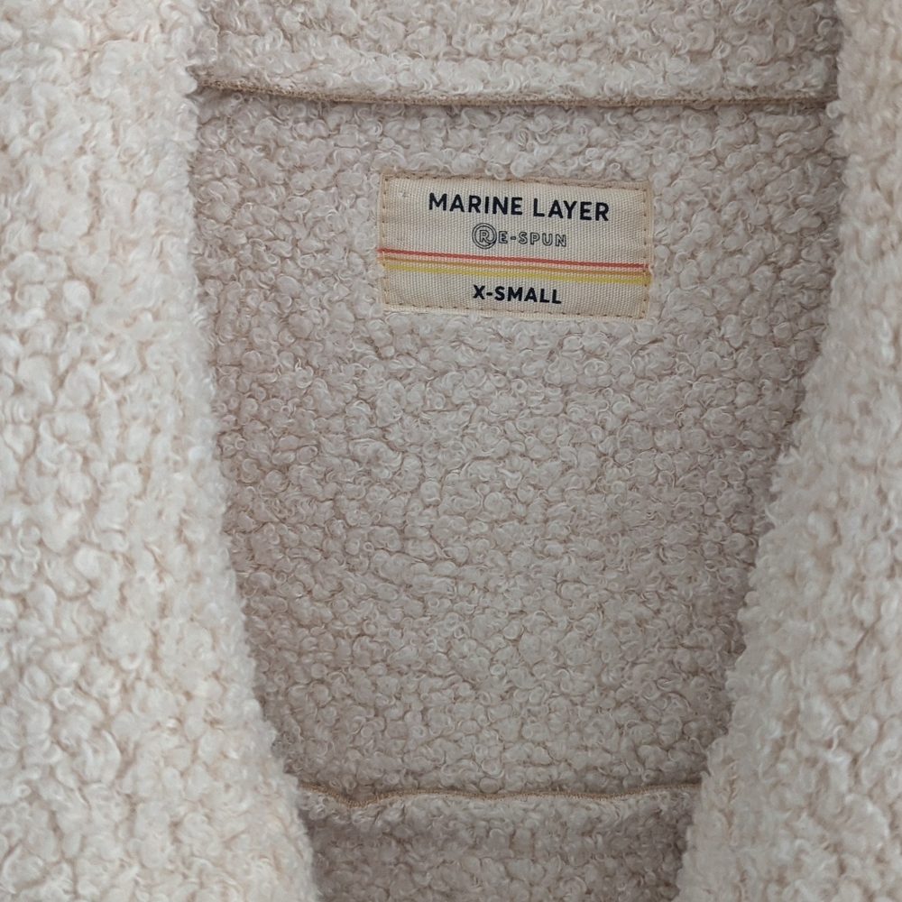 Marine Layer Quebec Sherpa Jacket Faux Suede Neutral Women's Size xs - Picture 10 of 16